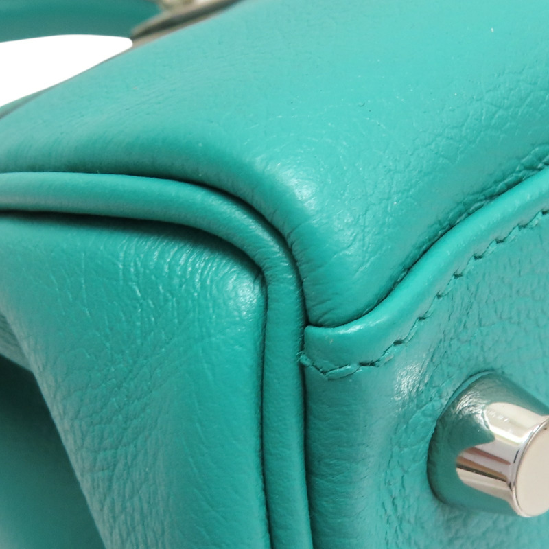 維羅納綠/普魯士藍 Evercolor牛皮 Kelly 28 凱莉包 兩用包 銀扣 D刻【HERMES 愛馬仕】-9