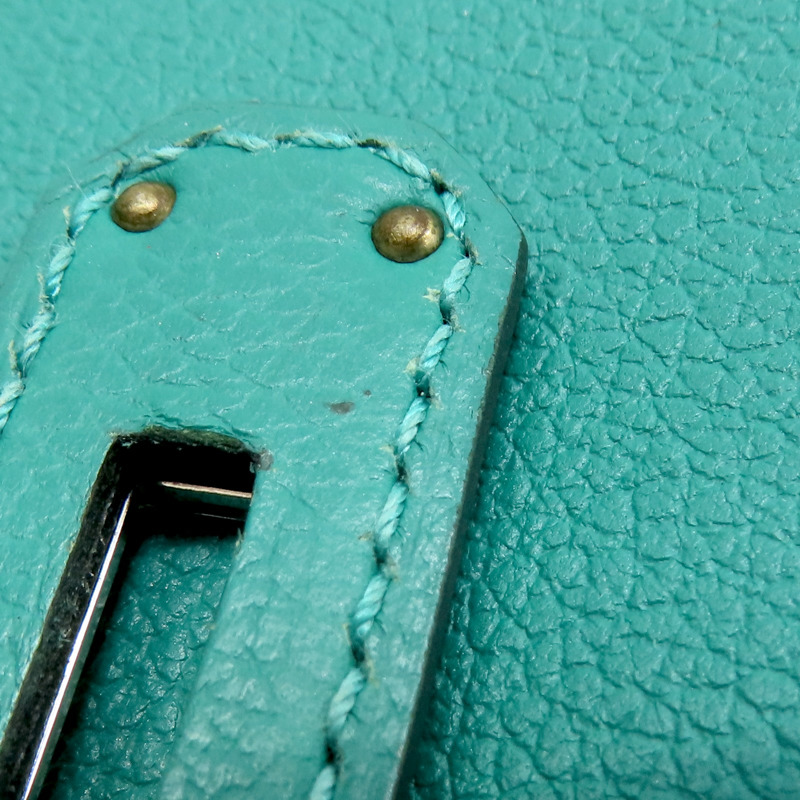 維羅納綠/普魯士藍 Evercolor牛皮 Kelly 28 凱莉包 兩用包 銀扣 D刻【HERMES 愛馬仕】-15