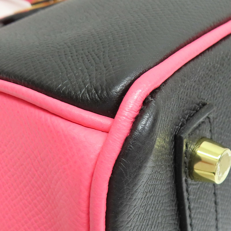 黑/洋紅玫瑰 Epsom牛皮 Birkin 30 柏金包 手提包 金釦 A刻【HERMES 愛馬仕】 H047694CZ00-10