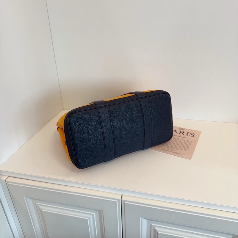 【98新🆕】Hermes 太陽黃拼藏藍配皮GardenParty Gp36花園包 手提包-4