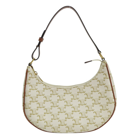 白色 Triomphe 帆布 AVA BAG 肩背包【CELINE 賽琳】 193952BZJ.01BC