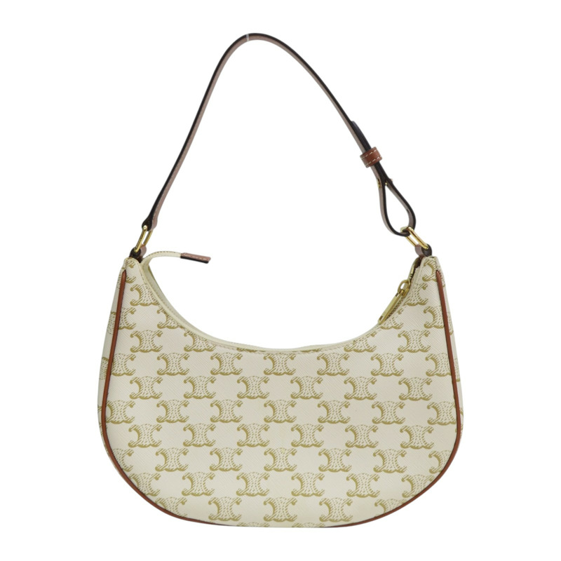 白色 Triomphe 帆布 AVA BAG 肩背包【CELINE 賽琳】 193952BZJ.01BC-1