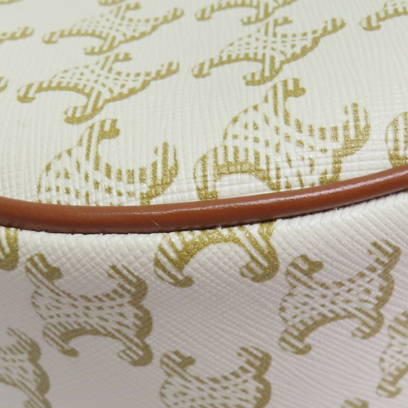 白色 Triomphe 帆布 AVA BAG 肩背包【CELINE 賽琳】 193952BZJ.01BC-9