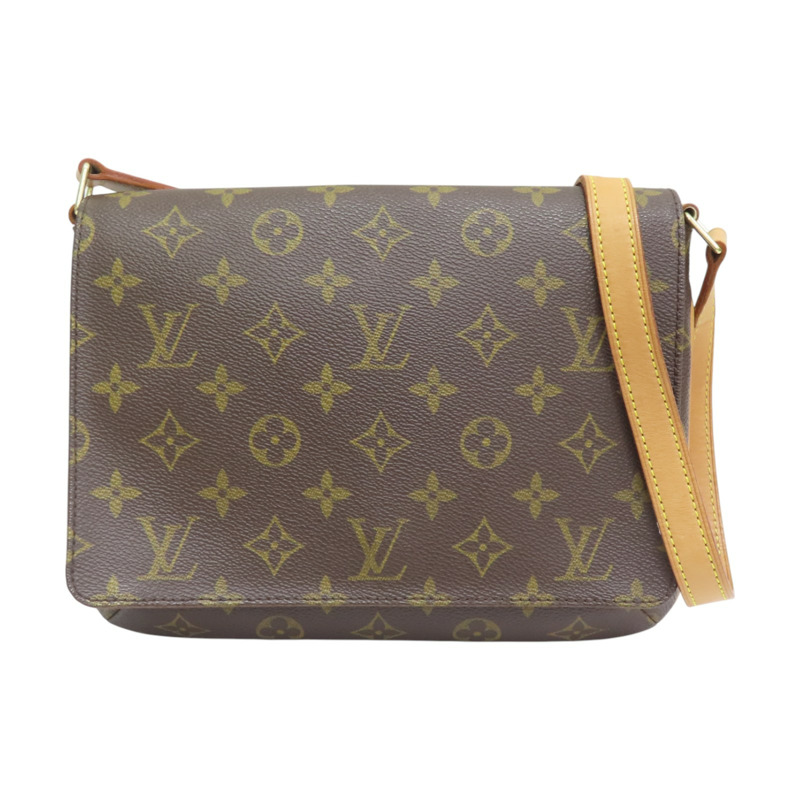 棕色 原花帆布 MUSETTE TANGO 肩背包【LOUIS VUITTON LV 路易威登】 M51257-0