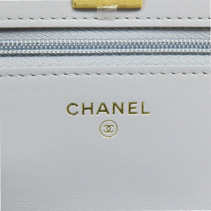 灰色 荔枝紋 牛皮 WOC 鏈帶 肩背包【CHANEL 香奈兒】-8