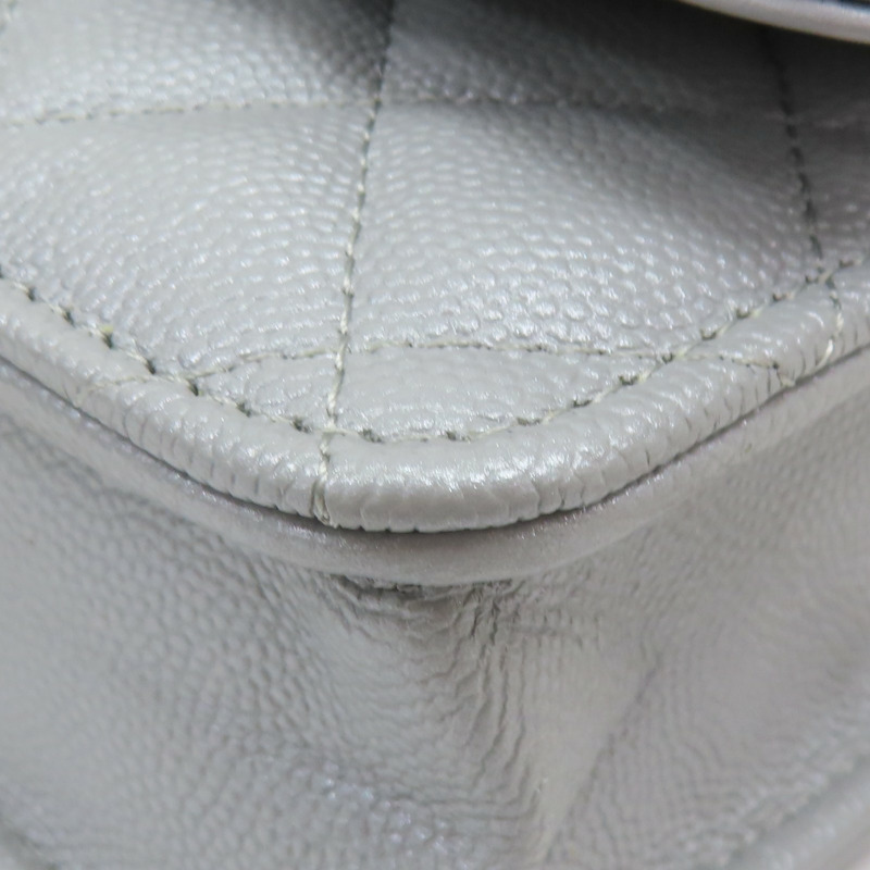 灰色 荔枝紋 牛皮 WOC 鏈帶 肩背包【CHANEL 香奈兒】-16