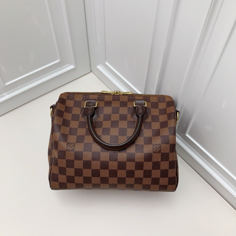 LV speedy25 棕色棋盤格波士頓包-1