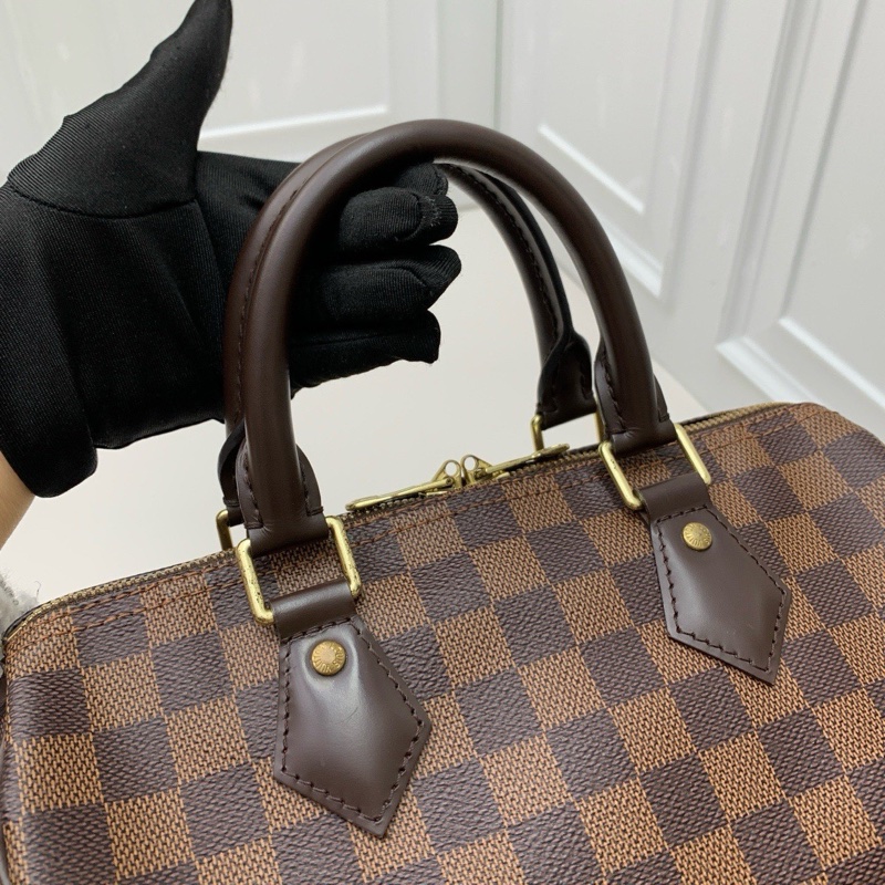 LV speedy25 棕色棋盤格波士頓包-5
