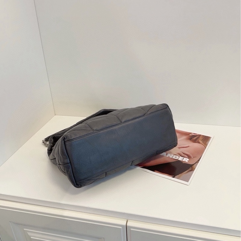 【98新🆕】YSL LouLou Purffer泡芙雲朵鏈條包 瀝青灰大號 單肩包-5