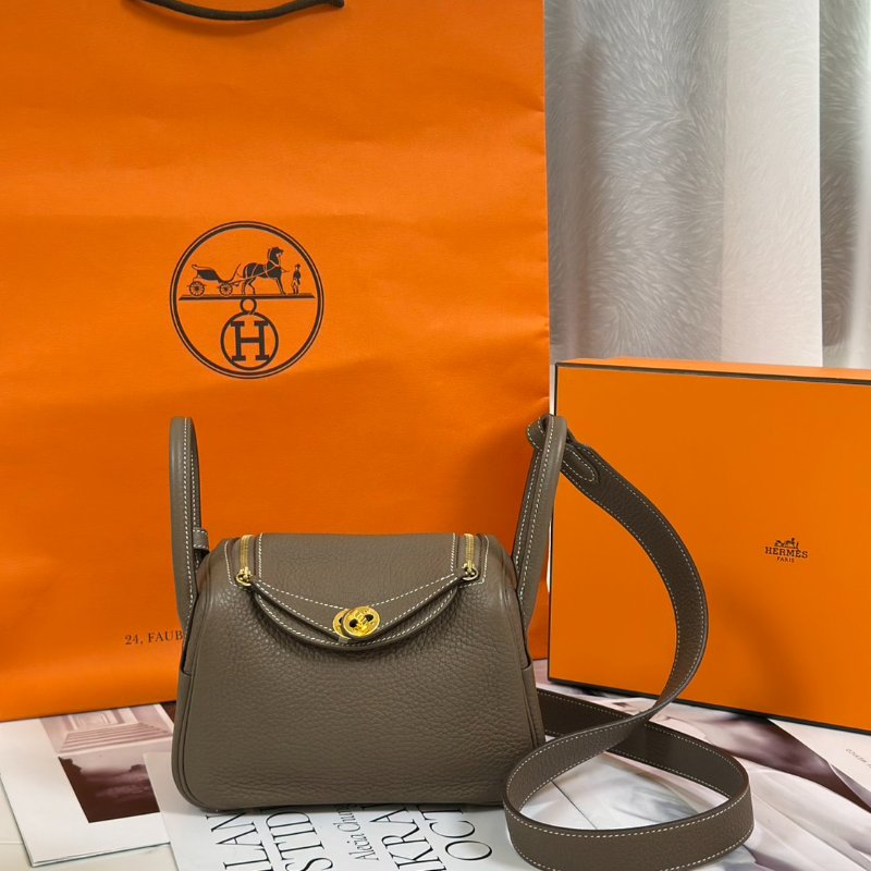 HERMES Mini lindy - 灰金 Y-0