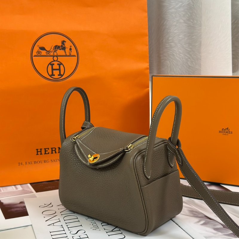 HERMES Mini lindy - 灰金 Y-4