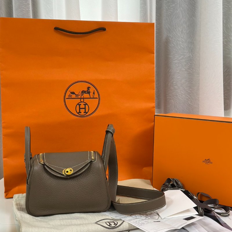 HERMES Mini lindy - 灰金 Y-7