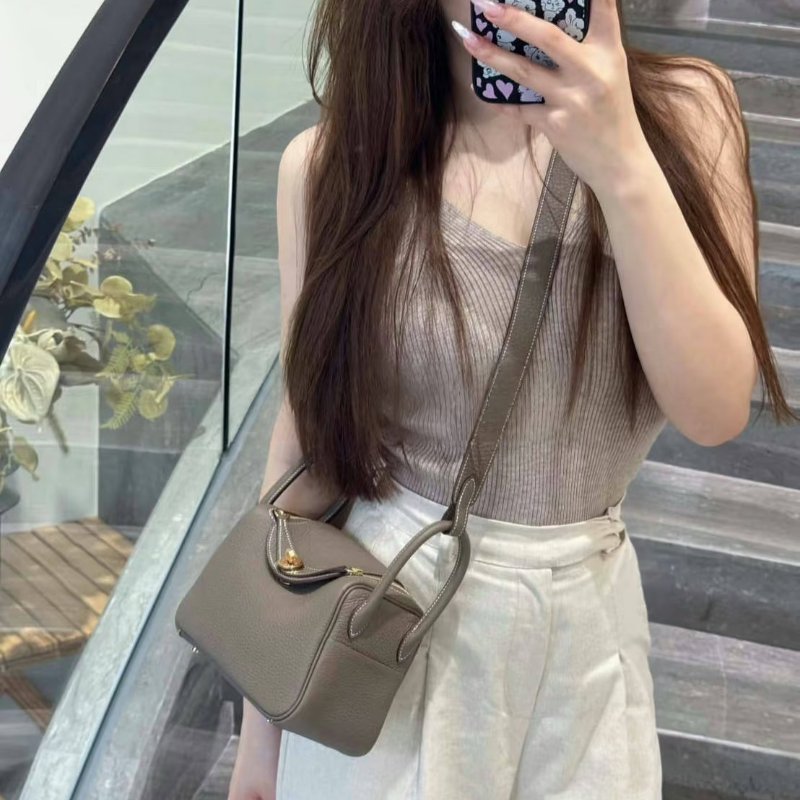 HERMES Mini lindy - 灰金 Y-8