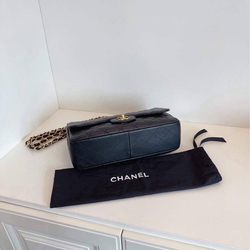 【98新🆕】Chanel CF Jumbo黑金魚子醬珍寶 超絕大氣場可流浪背 單肩包-3