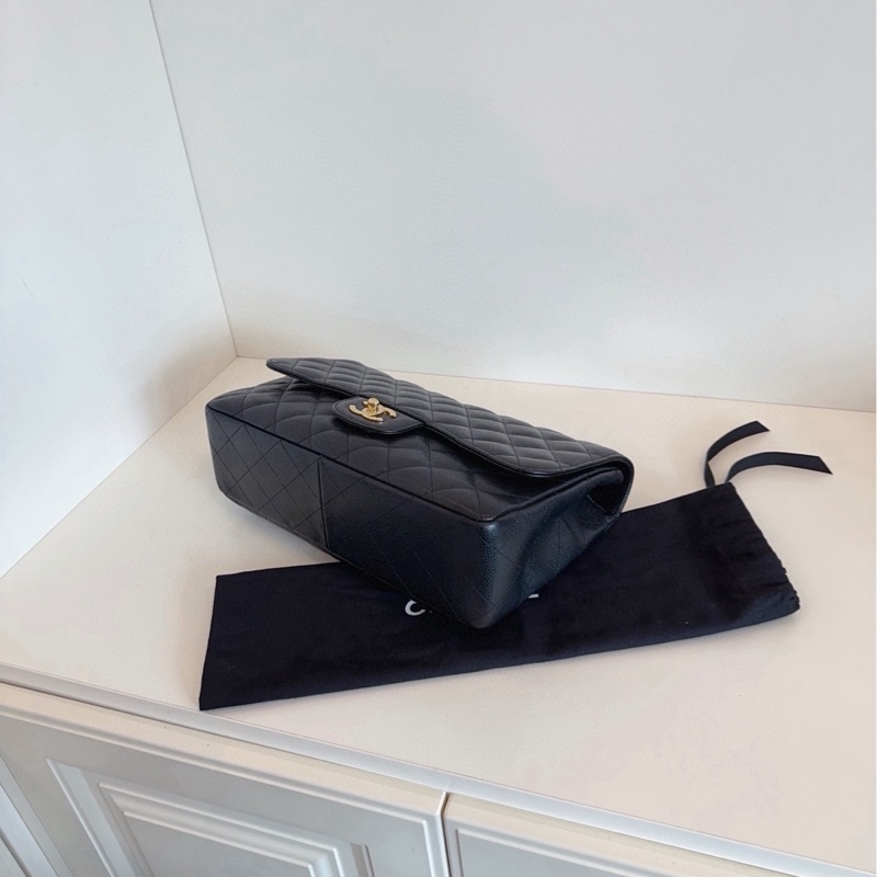 【98新🆕】Chanel CF Jumbo黑金魚子醬珍寶 超絕大氣場可流浪背 單肩包-4