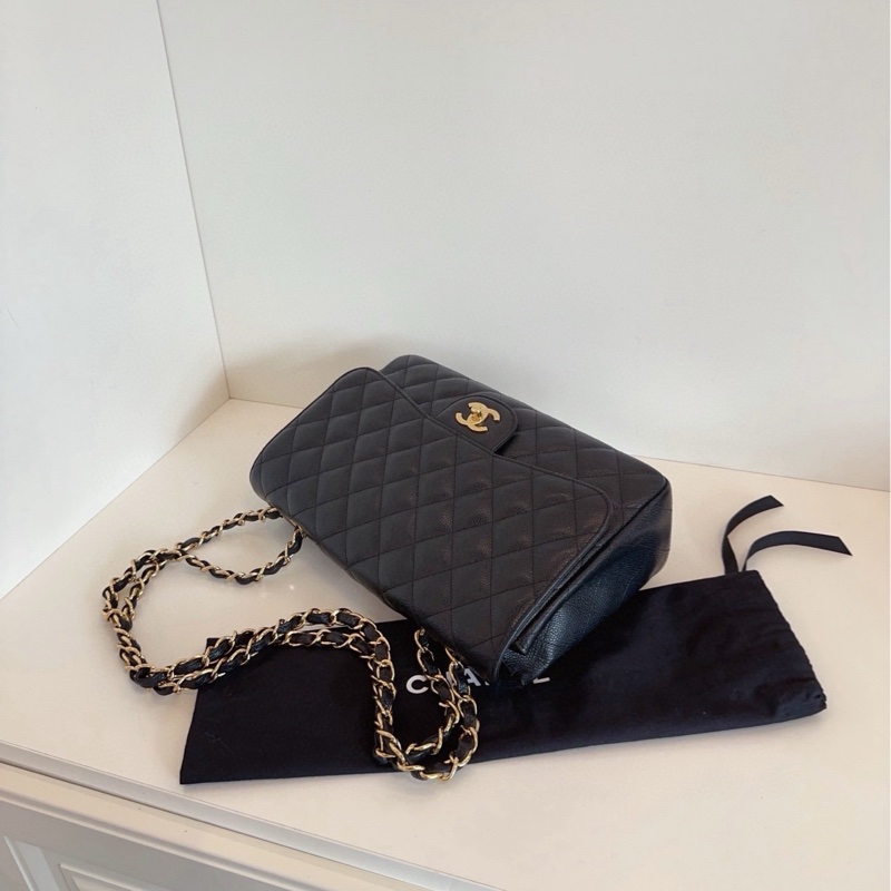 【98新🆕】Chanel CF Jumbo黑金魚子醬珍寶 超絕大氣場可流浪背 單肩包-5