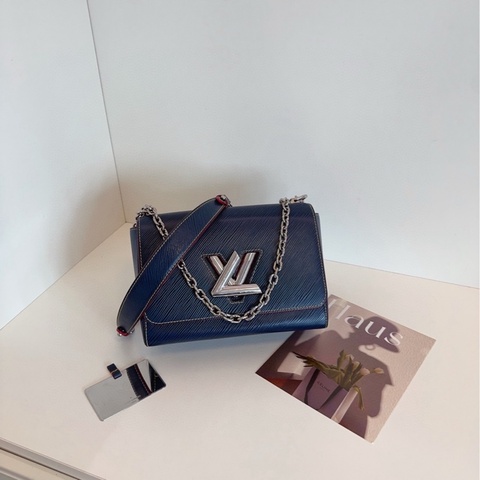 【98新🆕】LV  深藍水波紋twist鏈條包 中號 單肩包
