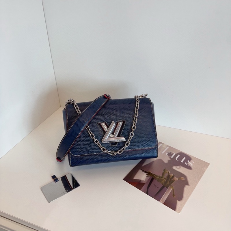 【98新🆕】LV  深藍水波紋twist鏈條包 中號 單肩包-0