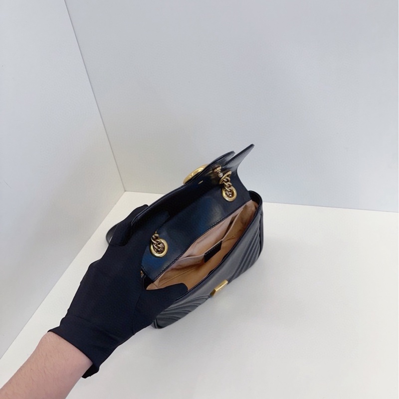 【98新🆕】Gucci  黑金 馬蒙 marmont 22 鏈條包 單肩包 斜挎包-6