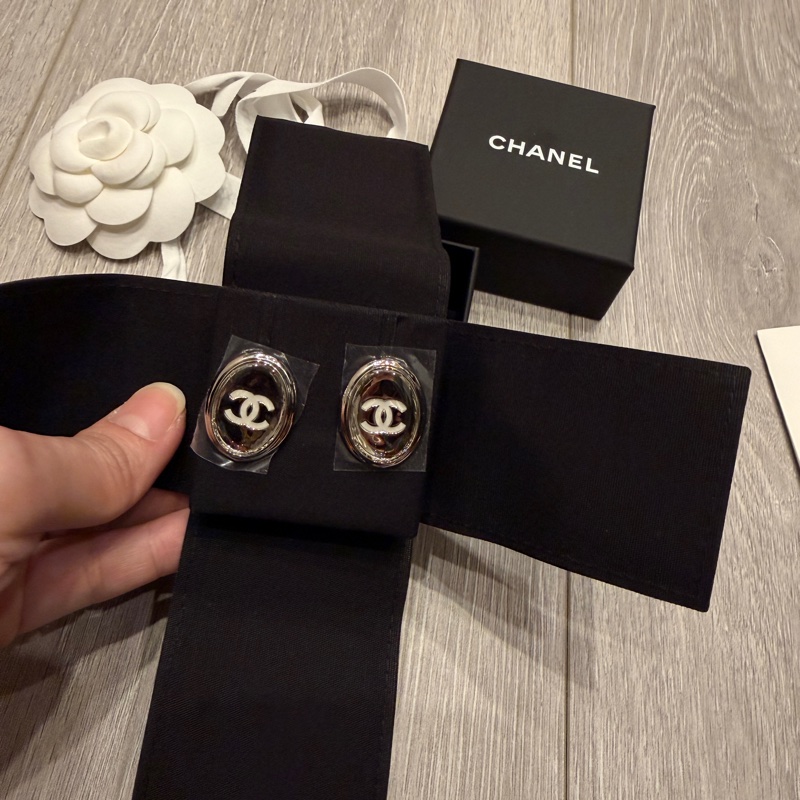 香奈兒 jennie同款鏡片耳針-1