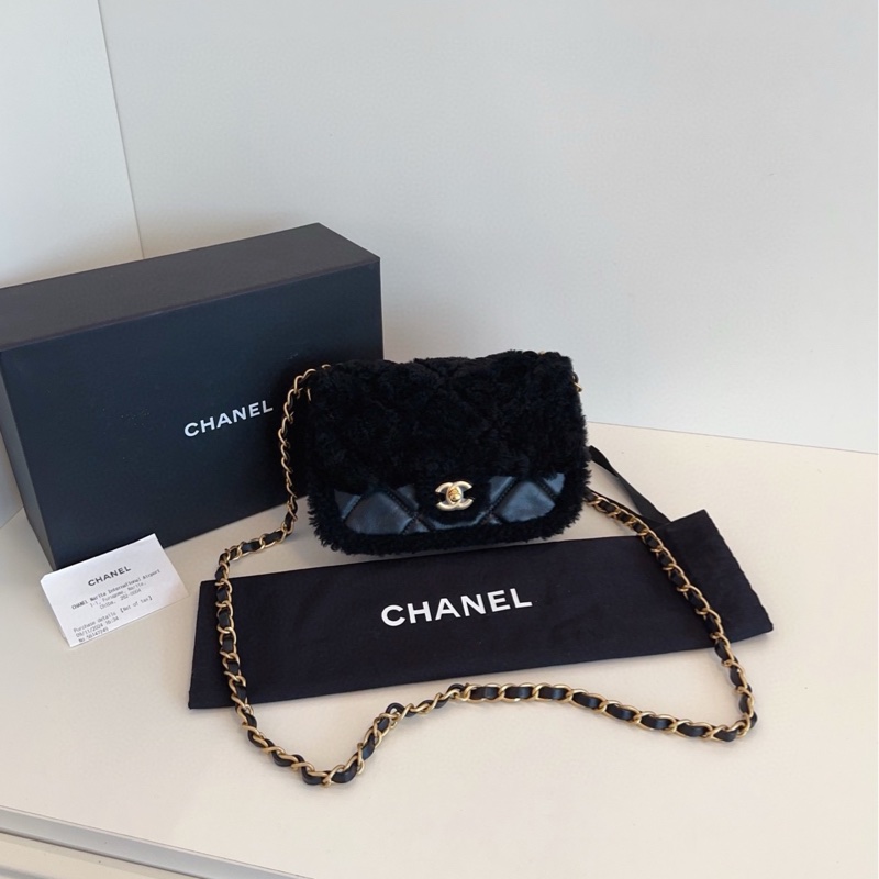 【全新全套帶膜🆕🎁】Chanel 25K24K秋冬大爆款🔥新款秀款 黑色金扣翻蓋泰迪包 小號 small 斜挎包-1