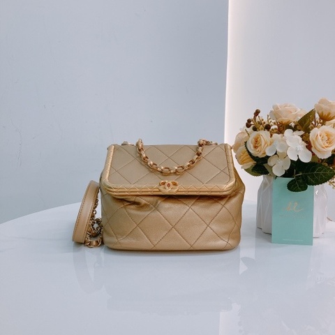 MS0444 Chanel 香奈兒羊皮小夾子包  My Crush Bag Small Lambskin Metallic Gold X GHW