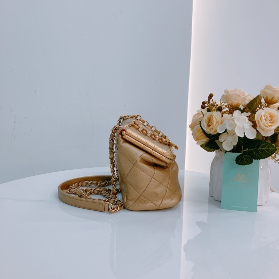 MS0444 Chanel 香奈兒羊皮小夾子包  My Crush Bag Small Lambskin Metallic Gold X GHW-4