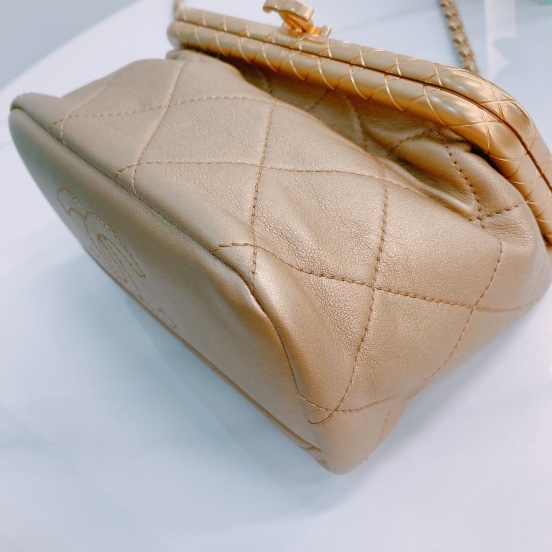 MS0444 Chanel 香奈兒羊皮小夾子包  My Crush Bag Small Lambskin Metallic Gold X GHW-20