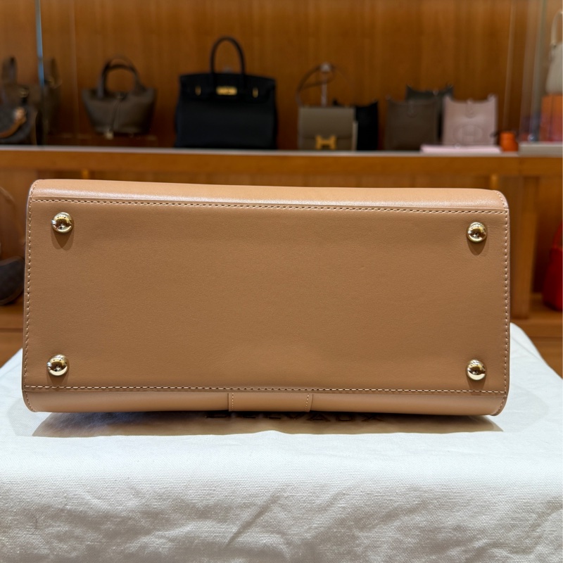 Delvaux Brillant MM 淺奶茶色牛皮兩用包-2