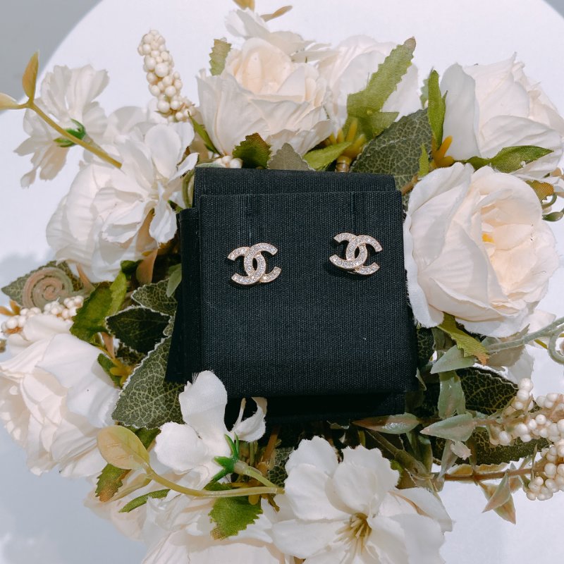 TW4625 Chanel 香奈兒 經典迷你雙C Logo淡金耳環 Classic CC Logo 1.2cm Earrings Crystal x GHW-0