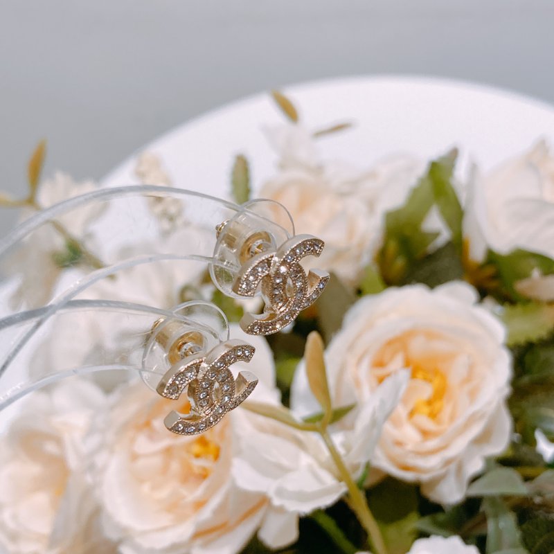 TW4625 Chanel 香奈兒 經典迷你雙C Logo淡金耳環 Classic CC Logo 1.2cm Earrings Crystal x GHW-4