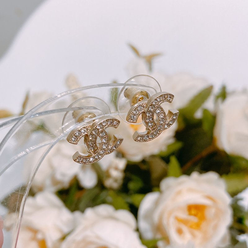 TW4625 Chanel 香奈兒 經典迷你雙C Logo淡金耳環 Classic CC Logo 1.2cm Earrings Crystal x GHW-6
