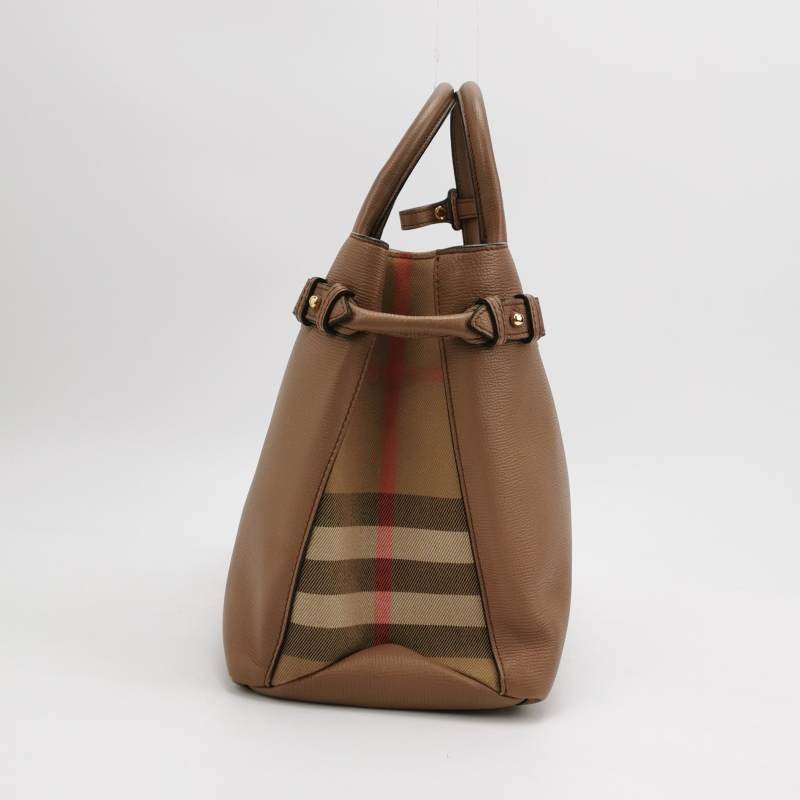 Burberry The Banner班納中號牛皮帆布純色字母Logo雙搭扣斜挎包-3