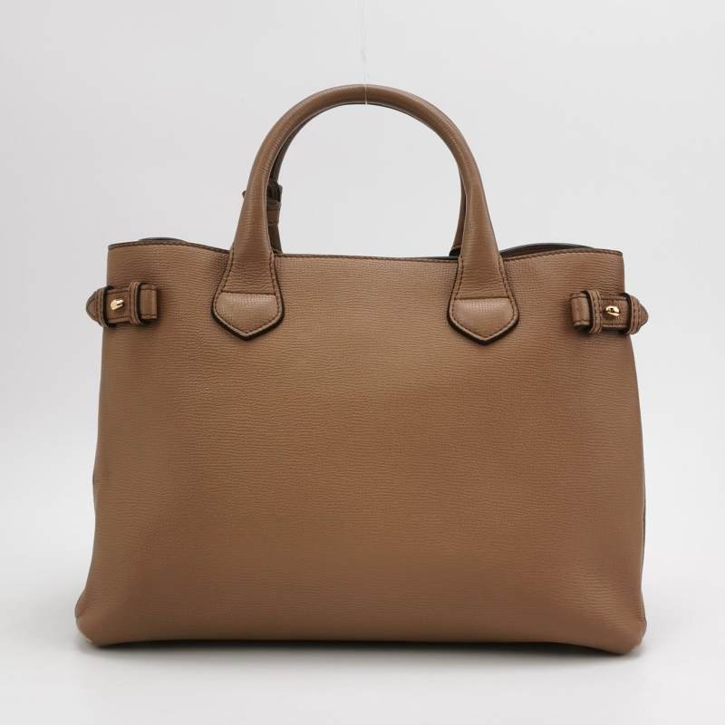 Burberry The Banner班納中號牛皮帆布純色字母Logo雙搭扣斜挎包-4