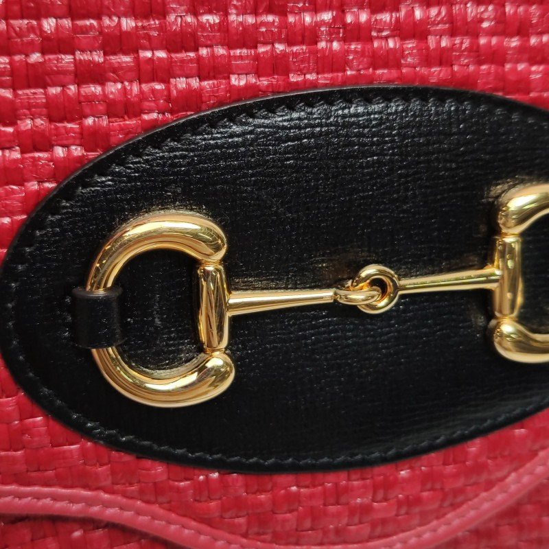 Gucci 1955小號牛皮編織馬銜扣斜挎包單肩包-14