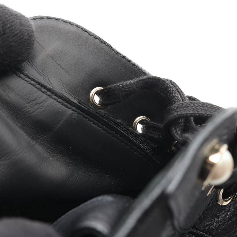 香奈兒短靴 #38 1/2 G38514Y5558494305 皮革 漆皮 人造珍珠 CC-8