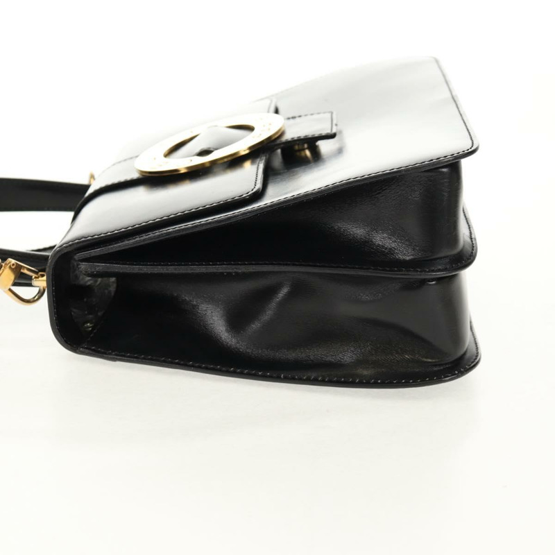 【日本直送】CELINE Circle 手提包 皮革 2way 黑色 金色 Auth 160805V-2