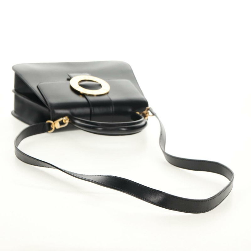 【日本直送】CELINE Circle 手提包 皮革 2way 黑色 金色 Auth 160805V-7