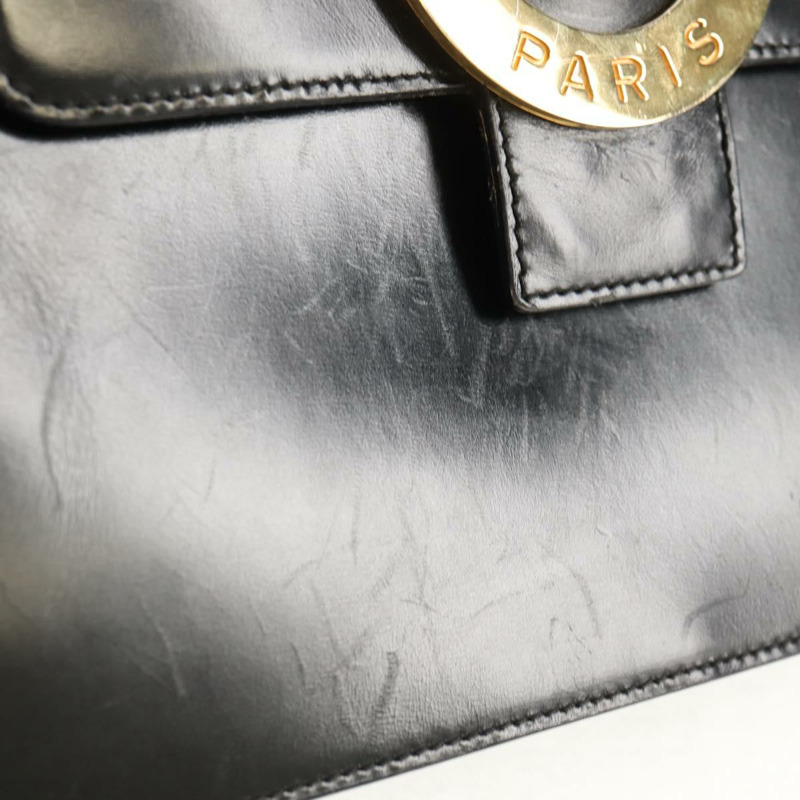 【日本直送】CELINE Circle 手提包 皮革 2way 黑色 金色 Auth 160805V-22