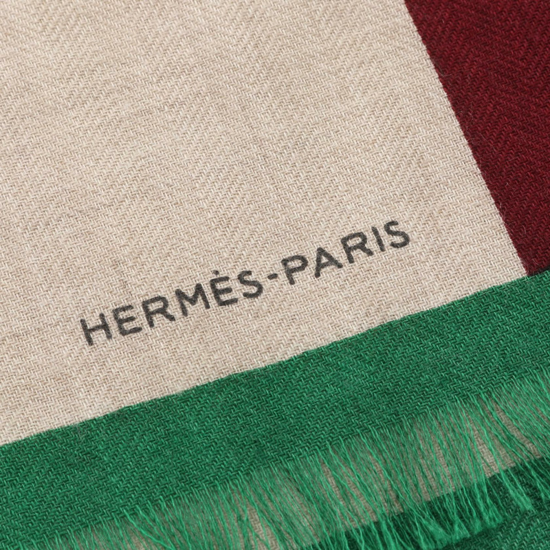 HERMES 長方形 Cheval a la Couverture 圍巾 echarpe 真絲羊絨 二手-2
