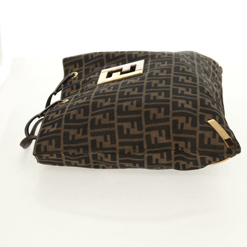 【日本直送】FENDI Zucca帆布手提包 黑色棕色 正品 159302V-2