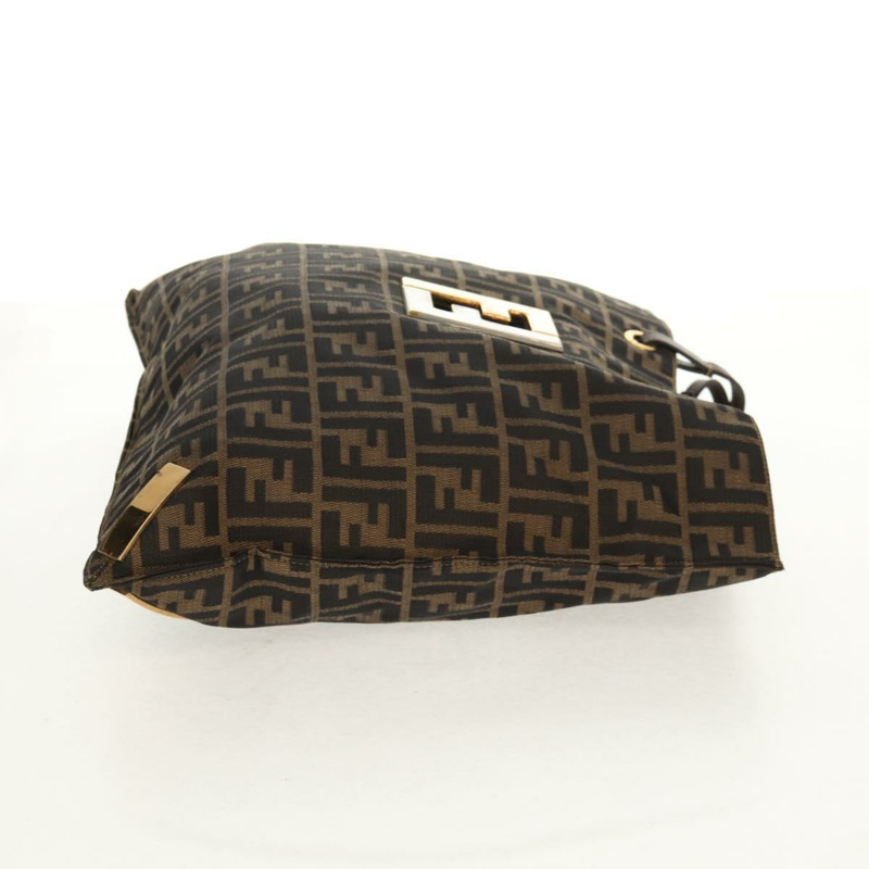 【日本直送】FENDI Zucca帆布手提包 黑色棕色 正品 159302V-3