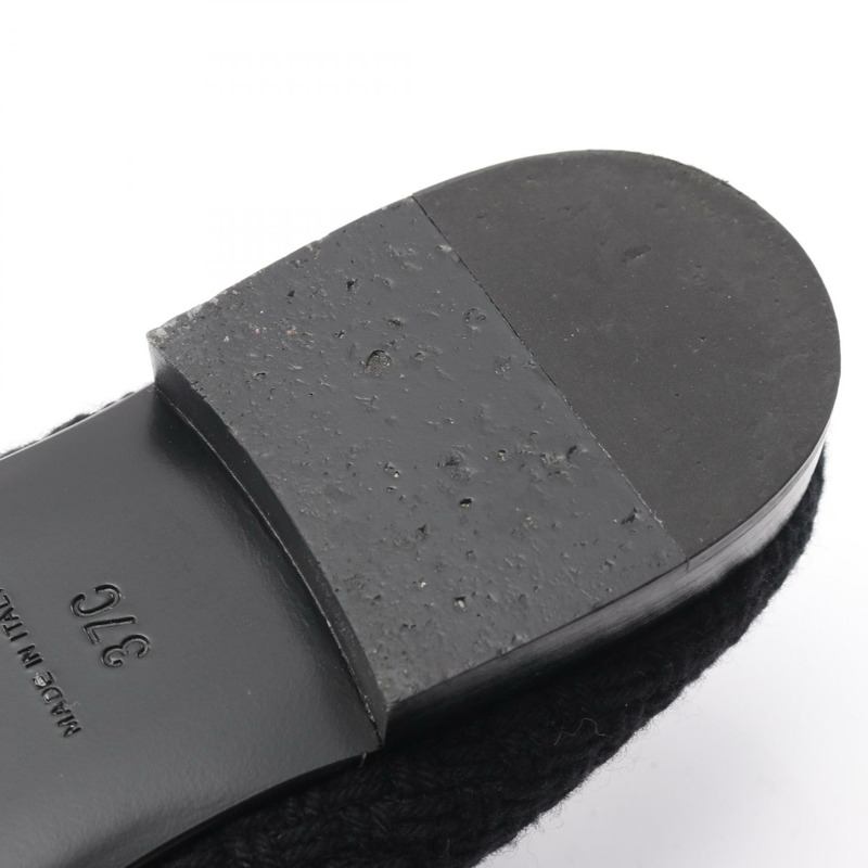 香奈兒 (CHANEL) 芭蕾舞鞋 COCO 標誌平底鞋 #37 G02819 黑色織物鞋面 二手女鞋-7