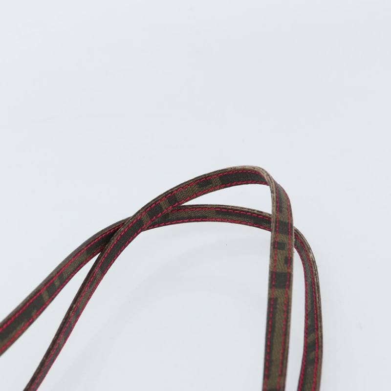 【日本直送】FENDI Zucca 帆布手提包 PVC 黑棕色正品 160219V-7