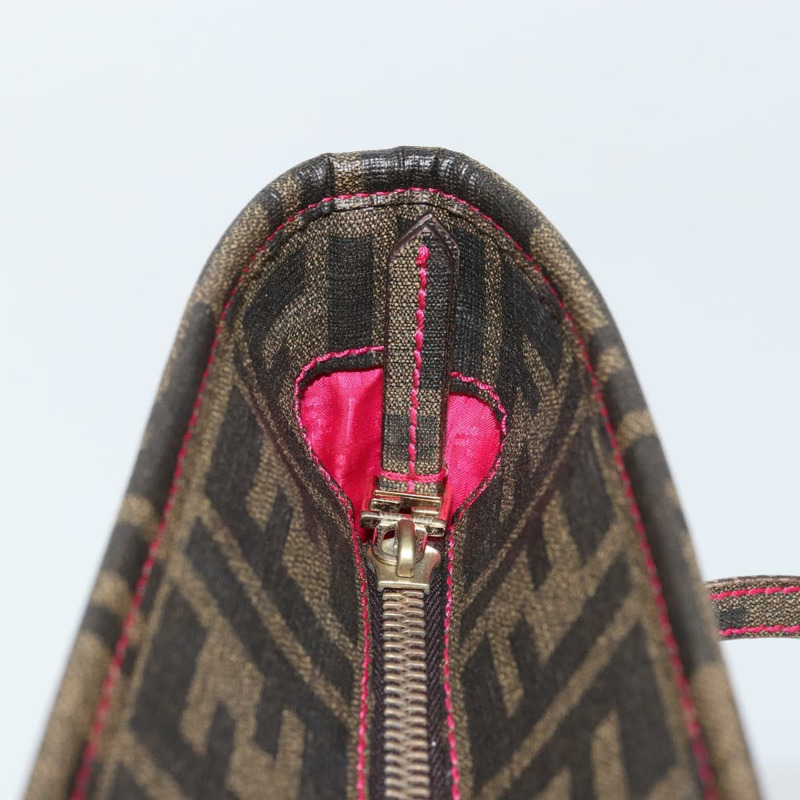 【日本直送】FENDI Zucca 帆布手提包 PVC 黑棕色正品 160219V-9