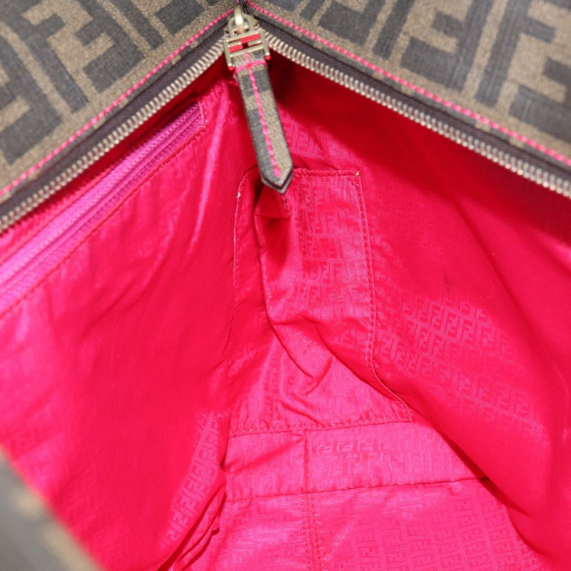 【日本直送】FENDI Zucca 帆布手提包 PVC 黑棕色正品 160219V-17