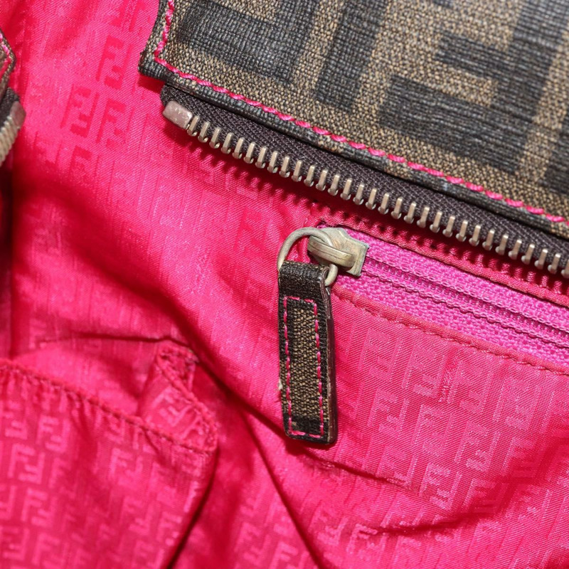 【日本直送】FENDI Zucca 帆布手提包 PVC 黑棕色正品 160219V-19