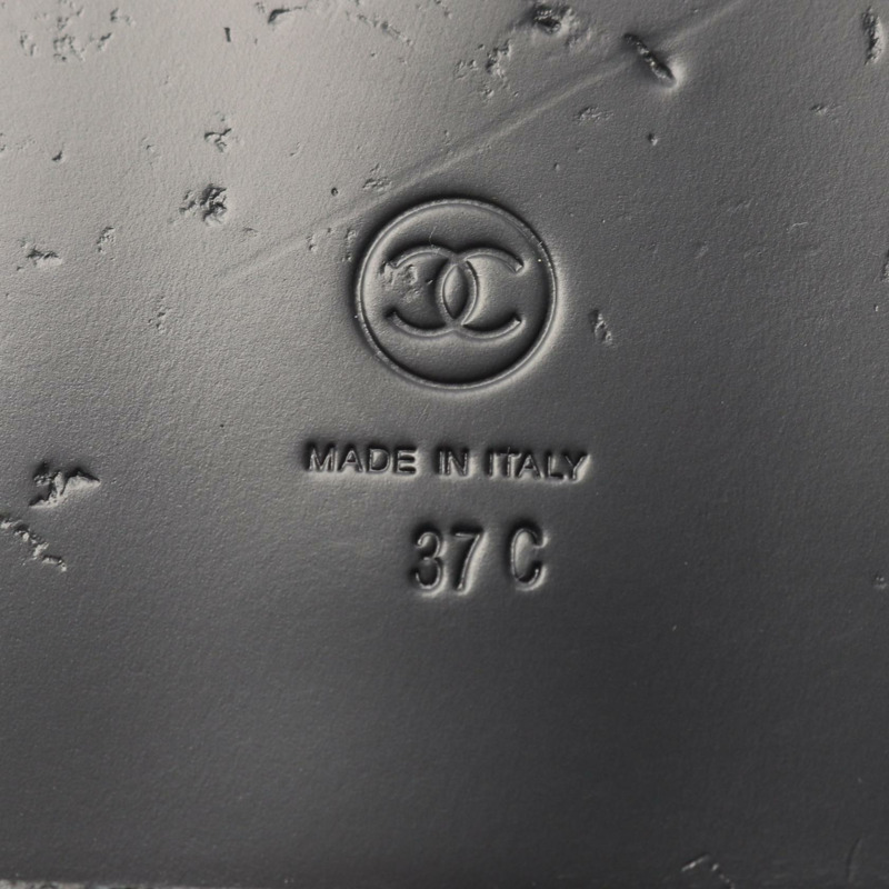 香奈兒 (CHANEL) 19 dix-neuf Matelasse 涼鞋 #37 G35927 黑色皮革二手女鞋-5