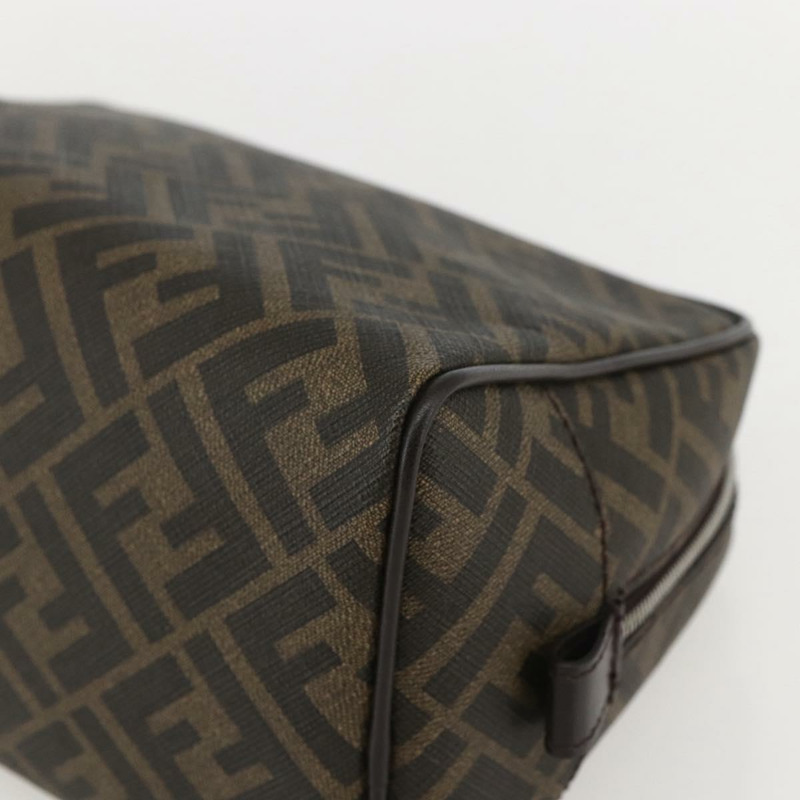 【日本直送】FENDI Zucca帆布手拿包 PVC黑色棕色 正品 am10229V-6