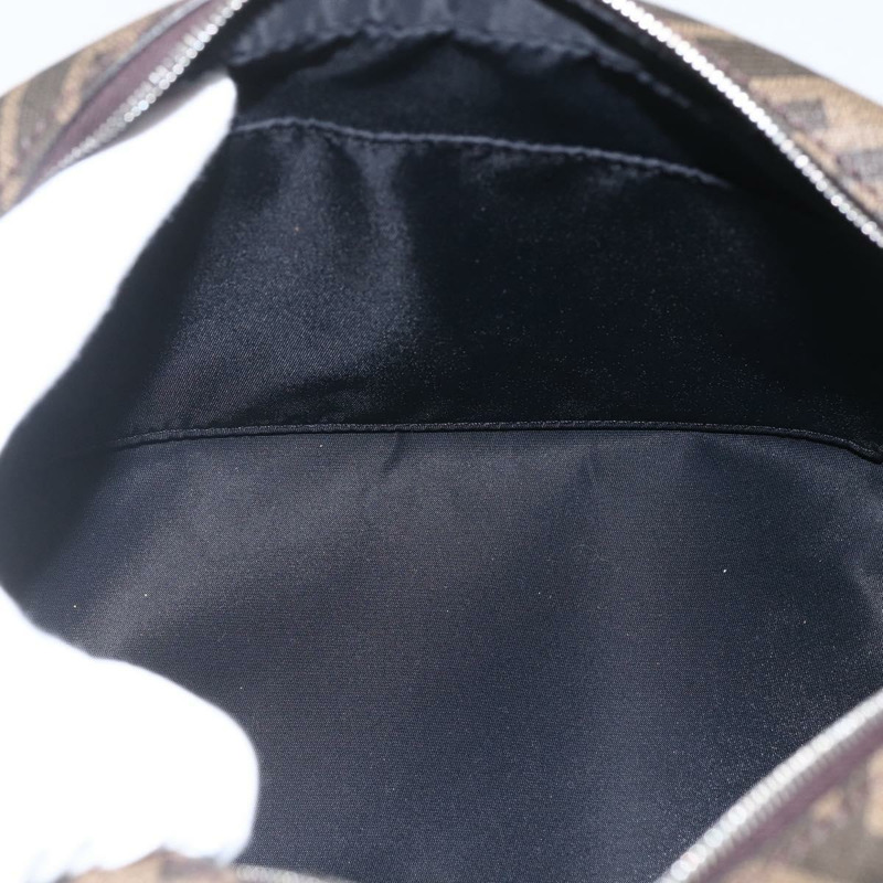 【日本直送】FENDI Zucca帆布手拿包 PVC黑色棕色 正品 am10229V-9